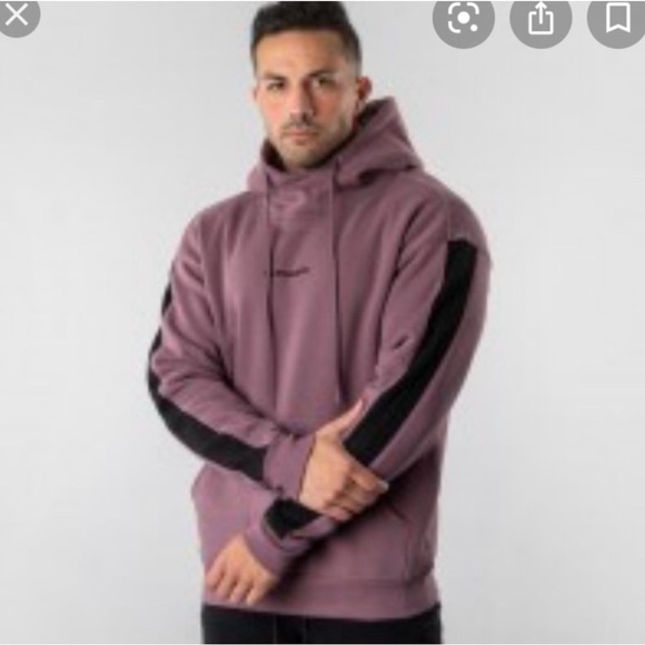 Alphalete Autumn Hoodie Sweater Pullover Sweatshirt Black Stripe Men’s Sz Large - Picture 1 of 12
